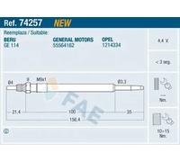 FAE 74257 Glow plug