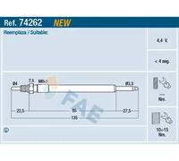 Glow plug 74262 FAE for VOLVO V60 I S80 II XC90 I V70 III S60 II XC70 II S60 I