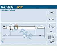 Glow plug 74264 FAE for MINI MINI MINI CLUBMAN MINI Convertible MINI COUNTRYMAN