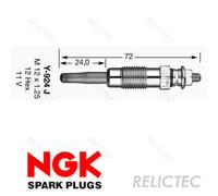 NGK Glow plug Voltage: 11,0V 7906 Glow plugs,Glow plugs diesel MERCEDES-BENZ,BMW,OPEL,190 (W201),Stufenheck (W124),Stufenheck (W123)