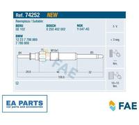 Glow Plug for BMW FAE 74252