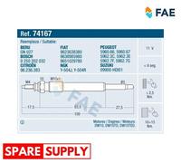 GLOW PLUG FOR CITROËN BERLINGO C4 C5 C8 FAE 74167