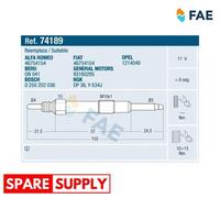 GLOW PLUG FOR FIAT BRAVA BRAVO CROMA DOBLO FAE 74189