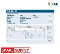 GLOW PLUG FOR FIAT BRAVA BRAVO CROMA DOBLO FAE 74189