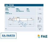Glow Plug for FORD C-MAX COURIER FIESTA FOCUS FAE 74194