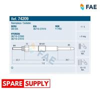 GLOW PLUG FOR HYUNDAI ACCENT GYRO AVANTE AZERA CLICK FAE 74209 NEW
