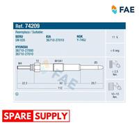 GLOW PLUG FOR HYUNDAI ACCENT GYRO II ACCENT GYRO II SALOON AVANTE FAE 74209