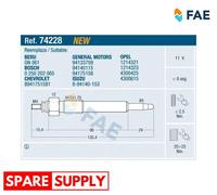GLOW PLUG FOR ISUZU OPEL VAUXHALL FAE 74228