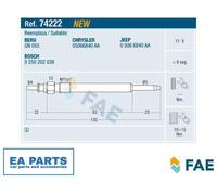 Glow Plug for JEEP CHEROKEE FAE 74222