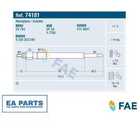 Glow Plug for LAND ROVER DEFENDER Cabrio DEFENDER Pick Up FAE 74181