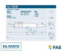 Glow Plug for MERCEDES-BENZ PUCH FAE 74149