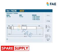 GLOW PLUG FOR NISSAN ALMERA ARMADA III SUV PRIMERA X-TRAIL FAE 74236