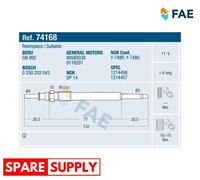GLOW PLUG FOR OPEL ASTRA CLASSIC G ASTRA G FRONTERA B OMEGA B FAE 74168