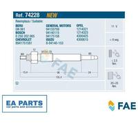 Glow Plug for OPEL CAMPO FRONTERA A FAE 74228
