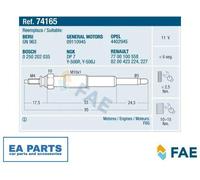 Glow Plug for RENAULT CLIO KANGOO TRAFIC FAE 74165