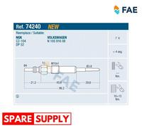 GLOW PLUG FOR VW BEETLE CARAVELLE T5 BUS CRAFTER 30-35 BUS FAE 74240