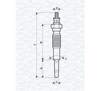 Magneti Marelli Metal Glow Plug 062900063304 - Fits Ford, Mazda, Suzuki, Kia