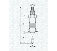 Glow plug Metal glow plug 062580704304 MAGNETI MARELLI for FORD ESCORT Mk IV
