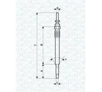 Glow plug Metal glow plug 062900009304 MAGNETI MARELLI for OPEL SAAB