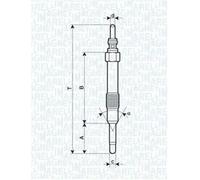 Glow plug Metal glow plug 062900014304 MAGNETI MARELLI for FIAT ALFA ROMEO OPEL