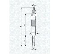 Glow plug Metal glow plug 062900017304 MAGNETI MARELLI for RENAULT OPEL