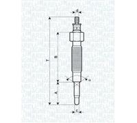 Glow plug Metal glow plug 062900019304 MAGNETI MARELLI for MITSUBISHI NISSAN KIA