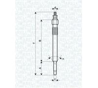 Glow plug Metal glow plug 062900020304 MAGNETI MARELLI for LAND ROVER