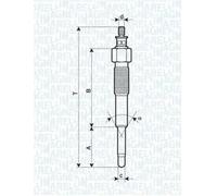 Glow plug Metal glow plug 062900041304 MAGNETI MARELLI for TOYOTA CARINA IV