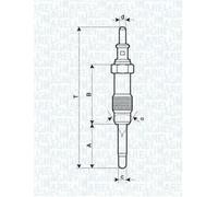 Glow plug Metal glow plug 062900046304 MAGNETI MARELLI for HYUNDAI MERCEDES-BENZ