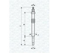 Glow plug Metal glow plug 062900049304 MAGNETI MARELLI for PEUGEOT FIAT FORD