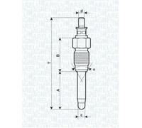 Glow plug Metal glow plug 062900059304 MAGNETI MARELLI for RENAULT MEGANE I