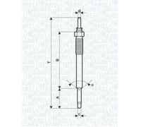 Glow plug Metal glow plug 062900074304 MAGNETI MARELLI for HYUNDAI KIA