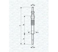Glow plug Metal glow plug 062900080304 MAGNETI MARELLI for LAND ROVER FIAT FORD