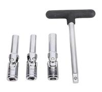 Glow Plug Socket Set Professional 3/8in Drive T Bar Tool Kit with 8mm 10mm 12mm Sockets for Automotive Repair Broken Glow Plug Removal Universal Fit Durable Metal Construction