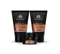 Glow Pro Face Care Kit | Face Wash, Face Scrub & Moisturising Face Cream | Cleanses, Exfoliates & Moisturises | Charcoal, Glutathione, Cocoa Butter & Vitamin E | Gift Set of 3