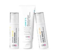 Glow & Protect Skincare Kit | 2% Ceramides Peptides, 20% Vitamin C Serum & Sunscreen Spf50 | Premium Gift Set for Women & Men | Barrier Repair Moisturizer for All Skin Types