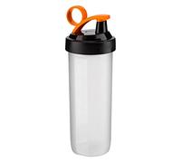 Glow Protein Shaker Bottle - Set of 2 Orange Premium 700ml Sports Drinks Shake & Water Bottle - Gym Workout Indoor Outdoor Exercise - BPA Free Flip Lid Carry Handle & Mixing Gauze for Smoother Mix