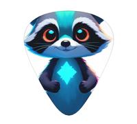 Glow Raccoon Printed pick set - 12 pieces, thin, medium and thick guitar picks, suitable for guitar, bass, electric guitar and ukulele