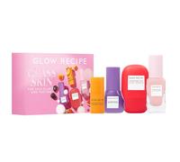 Glow Recipe Glass Skin Hydration Travel Size Korean Skincare Set - Includes Mini Cloudberry Facial Toner, Strawberry Blur Drops, Blackberry Retinol Serum & Pink Juice Moisturizer (4 Count)