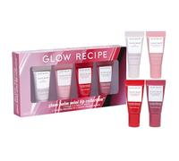 Glow Recipe Mini Glass Balm Lip Treatment Gift Set Collection - Travel Size Set of 4 Hydrating Vegan Lip Balms with Hyaluronic Acid & High-Shine Finish