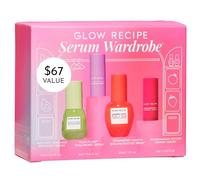 Glow Recipe Serum Wardrobe Kit - Avocado Ceramide Serum (15ml) + Strawberry Smooth BHA+AHA Salicylic Serum (30ml) + Plum Plump Hyaluronic Acid Serum + Pomegranate Peptide Firming Serum (5ml) - 4-Piece