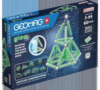 Glow Recycled Plastic Magnetic Shapes - 60 Pieces Geomag Green 1 Pack