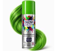 Glow Riot Temporary Colour HairSpray, Spray On Wash Out Formula, Made in the UK, Certified Cruelty Free, Skin, Hair, Clothing and Child Safe (Green)