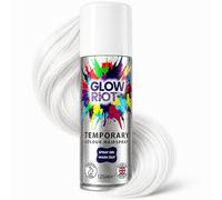 Glow Riot Temporary Colour HairSpray, Spray On Wash Out Formula, Made in the UK, Certified Cruelty Free, Skin, Hair, Clothing and Child Safe (White)