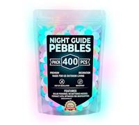 Glow Rock2026 Garden Pebbles - Resin 400 Piece Landscape Stones | Rainbow Pathway Aquarium Gravel Decorative Stepping Accents Night Guide Markers | For Patios Walkways Ponds Plant Pots