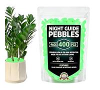 Glow Rocks - Solar-Powered Decor, 400-Piece Set with Self-Charging Power, Weatherproof Resin Base, Multi-Color Fluorescent Finish, Radiant Walkway Illumination For The Yard