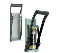 GLOW Set of 2 Premium Wall Mounted 2 in 1 Can Crusher and Bottle Opener - Heavy Duty Large 16oz 500ml Aluminium Drinking Tin Can Kitchen Recycle Tool with Soft Grip Foam Handle and Bottle Opener