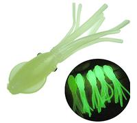 THKFISH Glow Squid Lure Soft Bait Fishing Lures Saltwater Freshwater Sea Luminous Octopus Skirt Fishing Lures For Bass Pike Trout 4g 7.5cm 15Pcs