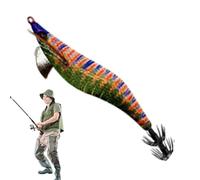 Glow Squid Lures Bright Squid Jigs - Realistic Trolling Lures, Artificial Fish Tools for Fishing, Realistic Fluorescent Bait