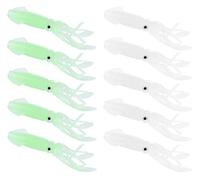 Glow Squid Soft Plastic Lure: 4 inch Luminous Octopus Lures for Tuna Marlin Bass Saltwater Lure 10pcs